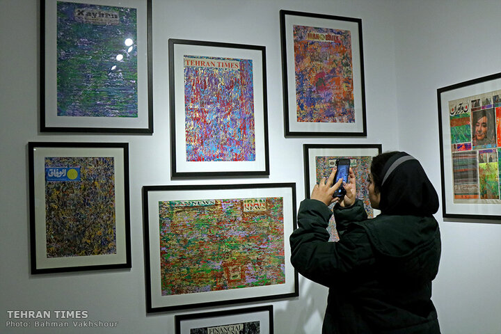 Painting on the news: Iranian artist turns newspapers into art