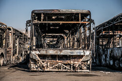 خسارات وارده به اتوبوس‌های تهران