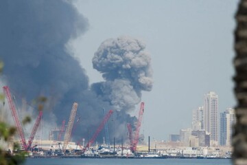 Smoke rises in the sky after blasts were heard in Manama, Bahrain, on Saturday, February 28, 2026.
