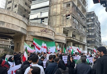 Medical workers gathered in front of Gandhi Hospital in Tehran to protest attacks on healthcare facilities
