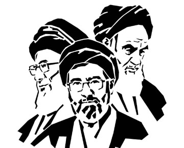 Three leaders of the Islamic Revolution, designed by Seyed Mohammadreza Miri.