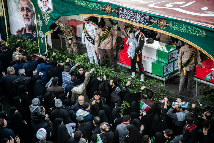 Mass funeral in Tehran honors commanders and civilians martyred at start of war