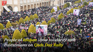 People of Isfahan show solidarity with Palestinians on Quds Day Rally