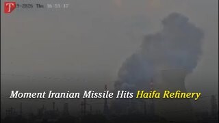 Moment Iranian Missile Hits Haifa Refinery