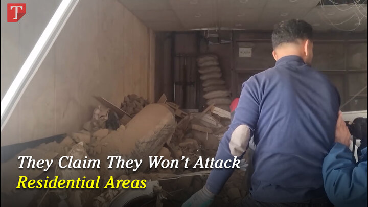 Aftermath of an undetonated missile in a residential area