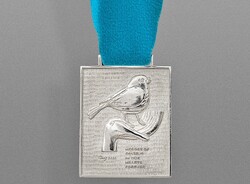 Parviz Tanavoli’s medallion, which he is selling to help hospitals in Iran during the coronavirus pandemic.
