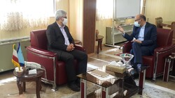 Deputy Minister of Cultural Heritage, Tourism, and Handicrafts Vali Teymouri (L) meets with MP Mohammadreza Dashti Ardakani in Tehran on August 10, 2020.