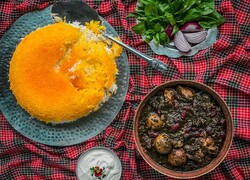 Persian cuisine: Khoresh-e Ghormeh Sabzi (Persian herb, bean and lamb stew)