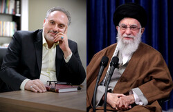 This combination photo shows Leader of the Islamic Revolution Ayatollah Seyyed Ali Khamenei and poet Afshin Ala.