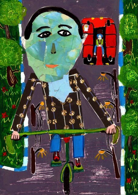 Self-portrait of nine-year-year Iranian boy Hossein Karimi was picked for an exhibition at the Internationale Jugendbibliothek (IJB) in Munich, Germany.