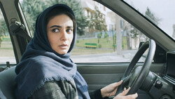 Linda Kiani acts in a scene from “Driving Lessons” by Marzieh Riahi.