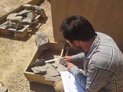   Persepolis engraved stones, fragments being documented