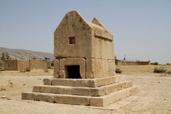 A view of Gur-e-Dokhtar, an Achaemenid-era stone tomb belonging to the mother of Cyrus (Mandana) or her daughter (Atoosa) in Dashtestan, Bushehr province, southwest Iran.