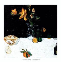 * Homa Gallery is playing host to an exhibition displaying painter Masud Aslani’s series “Teapot and Iris”.
