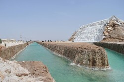 Potash salt waterfall