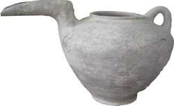 Pottery spouted vessel, unearthed from Ozbaki Tepe, Nazarabad, 2nd millennium BC,  National Museum of Iran