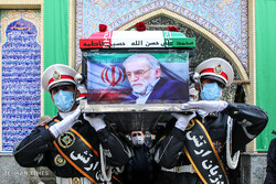 Martyred nuclear scientist Mohsen Fakhrizadeh laid to rest in Tehran mosque 