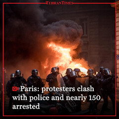 Paris: protesters clash with police and nearly 150 arrested