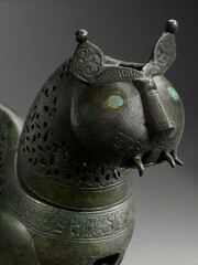 An incense-burner in the shape of a lion (1000-1100) is on show in the "Literary Excellence" section, demonstrating how texts decorated objects (Photo: © Musee du Louvre, Dist. RMN-Grand Palais / Hughes Dubois)