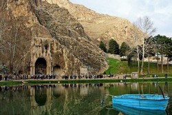 A view of Taq-e Bostan; a significant archaeological site in Kermanshah, western Iran