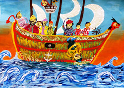 A painting by the 11-year-old Iranian boy, Seyyed Ali Mousavi.