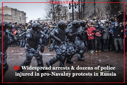 Widespread arrests & dozens of police injured in pro-Navalny protests in Russia