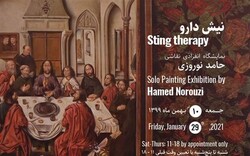 * Shirin Gallery 1 is playing host to an exhibition painting by Hamed Noruzi entitled “Sting Therapy”.