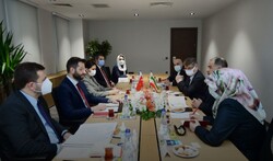 Iranian cultural delegation (R) holds a meeting with Turkish Presidency’s Deputy Director of Communication Çagatay Özdemir in Ankara on January 28, 2021. (Directorate of Communication)