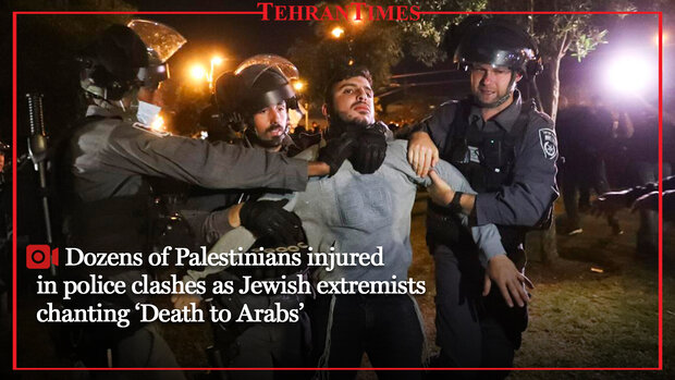 Dozens of Palestinians injured in police clashes as Jewish extremists chanting 'Death of Arabs'