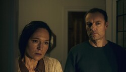 Sabine Timoteo and Mark Waschke act in a scene from “Human Factors” by Ronny Trocker.