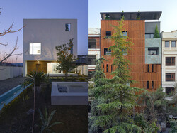 This combination photo shows views of the projects Pardis Khaneh and Kabootar Khaneh.