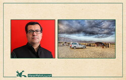This combination photo shows writer Hamidreza Shahabadi and an IIDCYA bookmobile. 