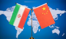 Graphic design features the flags of Iran and China.