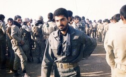 This file photo shows a young Qassem Soleimani leading the troops on the front line during the 1980-1988 Iran-Iraq war.