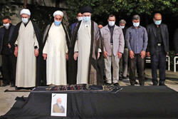 Ayatollah Khamenei attends funeral prayer for Hassanzadeh Amoli