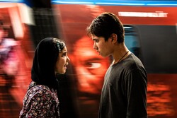 Shamila Shirzad and Ruhollah Zamani act in a scene from the Iranian drama “Sun Children”.