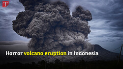 Horror volcano eruption in Indonesia