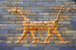 File photo depicts a mythical mushkhushshu dragon detail of Ishtar Gate at Pergamon Museum in Berlin, Germany.