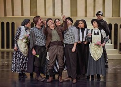 Director Golab Adineh’s troupe performs Alan Jay Lerner’s musical “My Fair Lady” at Tehran’s City Theater Complex on November 11, 2021.