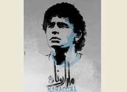 A poster for Mehran Ranjbar’s play “Maradona”.