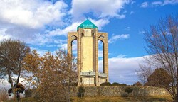 Photo depicts mausoleum of the 11th-century Persian poet Baba Tahir in Hamadan, west-central Iran.