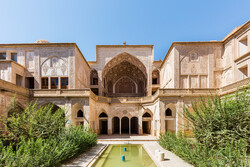 A view of Khan-e Abbasian, a 19th-century  traditional house, and modern travel destination, in Kashan, central Iranian.