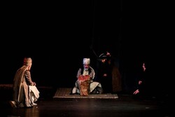 Bulgarian stage director Elena Panayotova’s troupe performs “Shahnameh: A Story of Zal” during the 40th Fajr International Theater Festival at Tehran’s Sangalaj Theater on February 6, 2022.