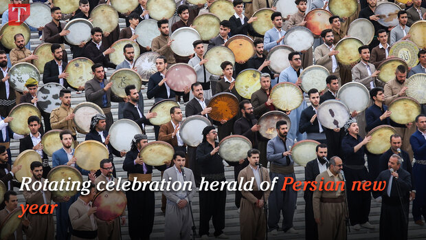 Rotating celebration herald of Persian new year