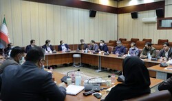 Managers of the Cinema Organization of Iran attend a meeting in Tehran on April 5, 2021, to announce the launch of the Cinema Professional Ethics Council. (COI)