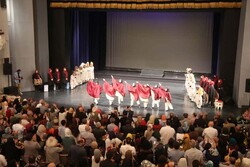 Photo: An Iranian troupe is given a standing ovation after performing the musical “Simorghnameh” at Tehran’s Vahdat Hall on May 6, 2022.