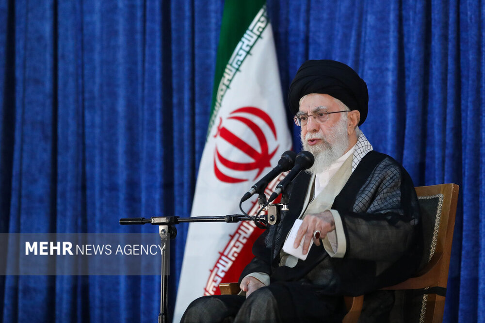 The Leader addressing people attending the demise anniversary of Imam Khomeini