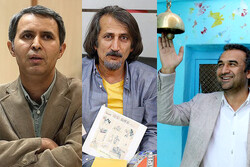 A combination photo shows the Children’s Book Council of Iran’s nominees Ali-Asghar Seyyedabadi, Ahmad Akbarpur and Nader Musavi for the 2023 Astrid Lindgren Memorial Award.