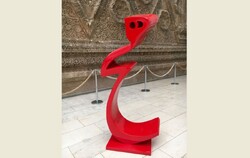 A sculpture from Parviz Tanavoli’s Heech series on display at the Museum for Islamic Art in Berlin.