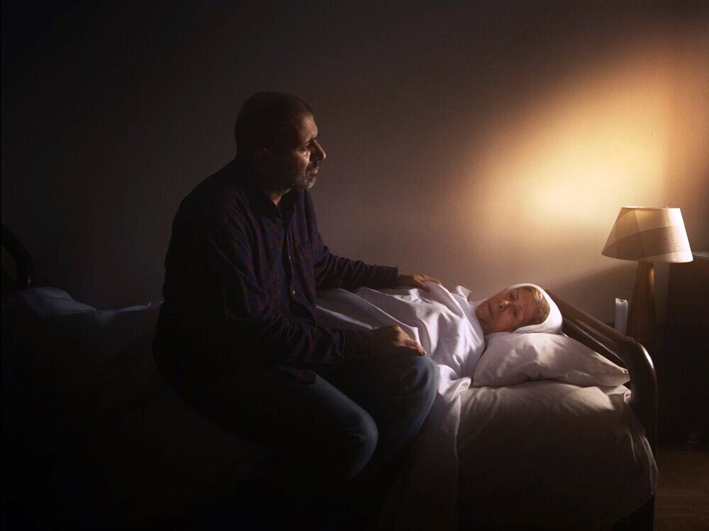 Bardia Yadegari and Farideh Azadi act in a scene from “District Terminal” co-directed by him and Ehsan Mirhosseini.